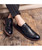 Men's black retro brogue leather derby dress shoe 02