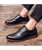 Men's black retro brogue leather derby dress shoe 06