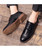 Men's black retro brogue leather derby dress shoe 04