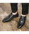 Men's black retro brogue croc pattern oxford dress shoe 03