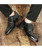 Men's black retro brogue croc pattern oxford dress shoe 06