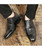 Men's black retro brogue croc pattern oxford dress shoe 07