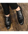 Men's black retro brogue croc pattern oxford dress shoe 08