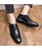 Men's black brogue croc skin pattern oxford dress shoe 03