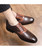 Men's brown brogue croc skin pattern oxford dress shoe 07
