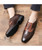 Men's brown brogue croc skin pattern oxford dress shoe 05
