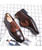 Men's brown brogue croc skin pattern oxford dress shoe 09