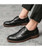 Men's black splicing style derby dress shoe 06