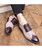 Men's purple brogue snake skin pattern oxford dress shoe 05