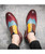 Men's multi color retro brogue oxford dress shoe 07