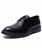 Men's black check brogue derby dress shoe 01