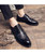 Men's black check pattern brogue derby dress shoe 05