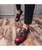 Men's red tassel croc skin pattern penny slip on dress shoe 04