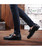 Men's black croc skin pattern tassel slip on dress shoe 05