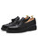 Men's black croc skin pattern tassel slip on dress shoe 13