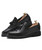 Men's black croc skin pattern tassel slip on dress shoe 14