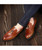 Men's brown croc skin pattern tassel slip on dress shoe 08