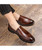 Men's brown retro brogue slip on dress shoe 05