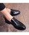 Men's black patent twist panel slip on dress shoe 08