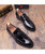Men's black patent twist panel slip on dress shoe 10