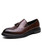 Men's brown brogue slip on dress shoe tassel on top 01