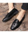 Men's black twist detail slip on dress shoe with tassel 05