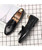 Men's black twist detail slip on dress shoe with tassel 08