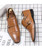 Men's brown cap double monk strap slip on dress shoe 09