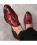 Men's red brogue croc pattern tassel slip on dress shoe 05