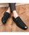 Men's black suede monk strap slip on dress shoe 06