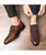 Men's brown suede monk strap slip on dress shoe 04
