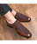 Men's brown suede monk strap slip on dress shoe 03