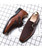 Men's brown suede monk strap slip on dress shoe 08