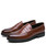 Men's brown retro penny slip on dress shoe 10