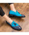 Men's blue split vamp tassel slip on dress shoe 03