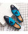 Men's blue split vamp tassel slip on dress shoe 08