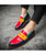 Men's red vamp multi color style penny slip on dress shoe 05