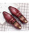 Men's red retro croc skin pattern penny slip on dress shoe 09