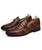 Men's brown retro croco pattern buckle slip on dress shoe 12