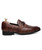 Men's brown retro croco pattern buckle slip on dress shoe 13