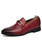 Men's red retro croco pattern buckle slip on dress shoe 01