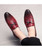 Men's red retro croco pattern buckle slip on dress shoe 05