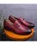 Men's red retro croco pattern buckle slip on dress shoe 10