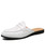 Men's white patent penny slip on half shoe loafer 01