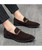 Men's brown twist strap on top slip on dress shoe 02