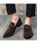 Men's brown twist strap on top slip on dress shoe 04