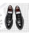 Men's black croco pattern metal buckle slip on dress shoe 10