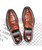 Men's brown croco pattern metal buckle slip on dress shoe 13