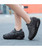 Women's grey flyknit stripe texture slip on rocker bottom sneaker 03