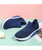 Women's blue flyknit stripe texture slip on rocker bottom sneaker 07